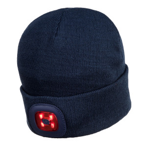 Шапка B028NAR Portwest с 2 LED фонариками, темно-синяя. Photo 2